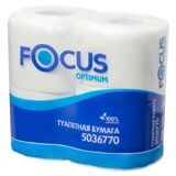 Бумага туалетная Focus Optimum, двухслойная, белая, 4 рул. в уп.